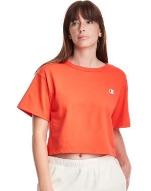 Champion Heritage Cropped C Logo Kadın Üstler Turuncu | FV5048936