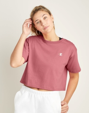 Champion Heritage Cropped C Logo Kadın Üstler Mercan | LC2634807