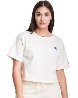 Champion Heritage Cropped C Logo Kadın Üstler Beyaz | WX0637459