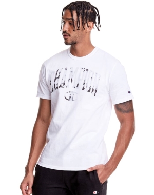Champion Heritage Galaxy Dye Arch Logo Erkek Tişört Beyaz | JI1809246