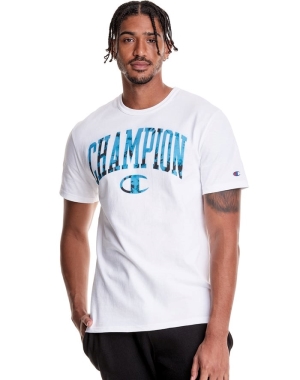 Champion Heritage Galaxy Dye Arch Logo Erkek Tişört Beyaz | SK3728069