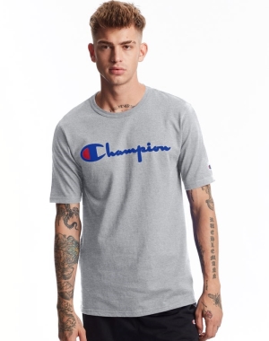 Champion Heritage Vintage Logo Erkek Tişört Gri | AN2457013