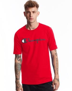 Champion Heritage Vintage Logo Erkek Tişört Kırmızı | ZW0836951