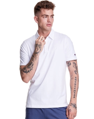 Champion Jersey Polo Erkek Tişört Beyaz | WZ5364918