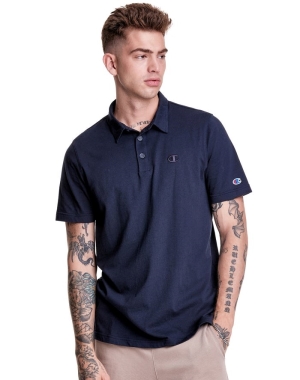 Champion Jersey Polo Erkek Tişört Lacivert | RS7853490