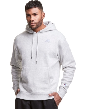 Champion Klasik Fleece Embroidered Applique Logo Erkek Kapüşonlu Sweatshirt Gri | AW7586143