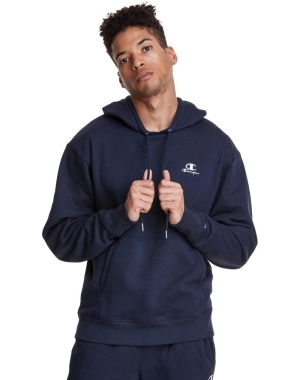 Champion Klasik Fleece Embroidered Applique Logo Erkek Kapüşonlu Sweatshirt Lacivert | CF9547320