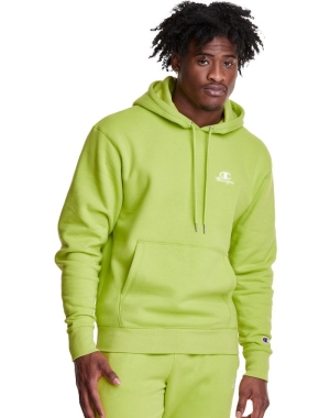 Champion Klasik Fleece Embroidered Applique Logo Erkek Kapüşonlu Sweatshirt Yeşil | MT5841960