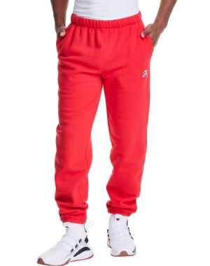 Champion Klasik Fleece Embroidered Logo Erkek Pantolon Kırmızı | EJ3764251