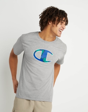 Champion Klasik Global Graphics Erkek Tişört Gri | NA4267981