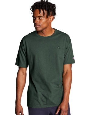 Champion Klasik Jersey Erkek Tişört Koyu Yeşil | CM2379685