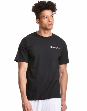 Champion Klasik Jersey Erkek Tişört Siyah | KG3680257