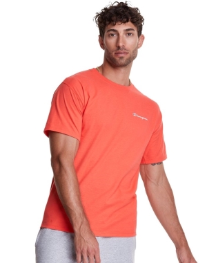 Champion Klasik Jersey Script Logo Erkek Tişört Turuncu | EM0746582