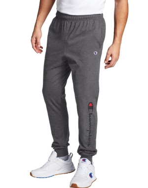 Champion Klasik Jersey Script Logo Erkek Eşofman Altı Koyu Gri | UJ2415398