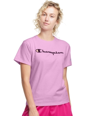 Champion Klasik Kadın Tişört Pembe | UG2958176
