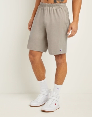 Champion Klasik Pamuklu Jersey Erkek Şort Gri | KZ6513829
