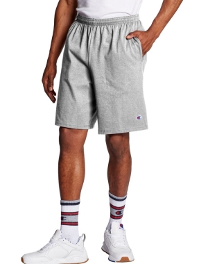 Champion Klasik Pamuklu Jersey Erkek Şort Gri | PC1658042