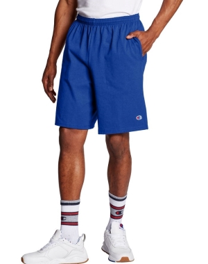 Champion Klasik Pamuklu Jersey Erkek Şort Mavi | VR6482193
