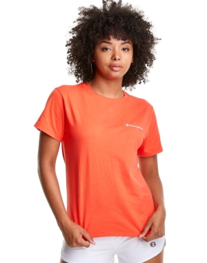 Champion Klasik Script Logo Kadın Tişört Turuncu | MU8205367
