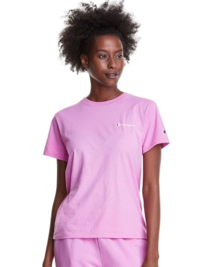 Champion Klasik Script Logo Kadın Tişört Pembe | PB0478523