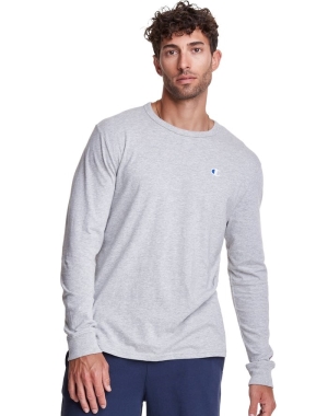 Champion Long-Sleeve Hafif C Logo Erkek Tişört Gri | UV4136290