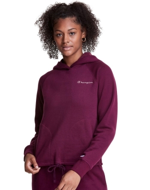 Champion Lounge Cinch Bottom Kadın Kapüşonlu Sweatshirt Koyu Mor | QR3670485
