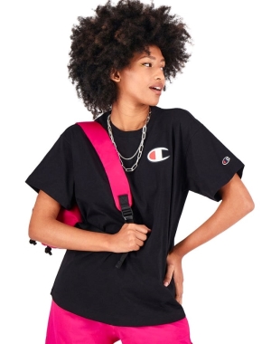 Champion Maxi C Patch Kadın Üstler Siyah | JP3270915