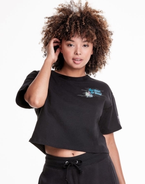 Champion Merlot Artist Series Heritage Cropped Kadın Üstler Siyah | GK5631742