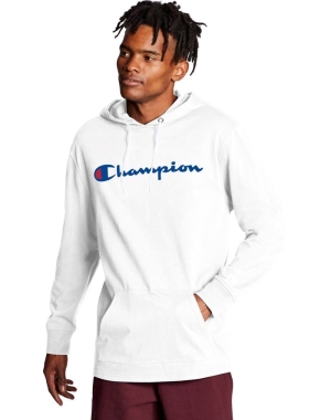 Champion Middleweight Erkek Kapüşonlu Sweatshirt Beyaz | EL8702413