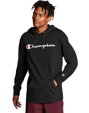 Champion Middleweight Erkek Kapüşonlu Sweatshirt Siyah | XI2594318