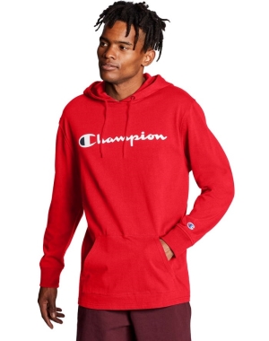Champion Middleweight Erkek Kapüşonlu Sweatshirt Kırmızı | ZH9342670