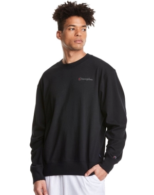 Champion Middleweight Jersey Long-Sleeve Erkek Tişört Siyah | MY1037246