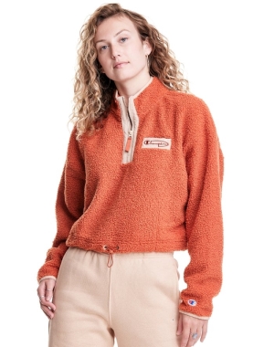 Champion Mixed Media Pullover Kadın Tişört Mercan | EI1509472