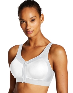 Champion Motion Control Zip Front Kadın Spor Sütyeni Beyaz | LJ0237841