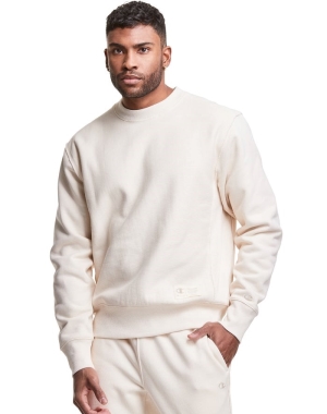Champion Natural State Reverse Weave Crew Erkek Tişörtü Krema | SU2930148