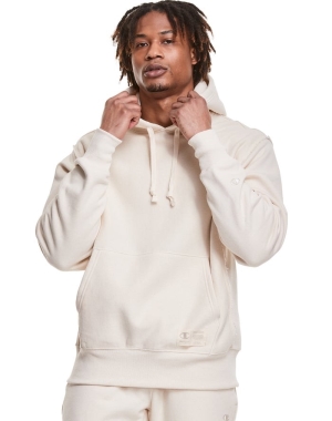 Champion Natural State Reverse Weave Erkek Kapüşonlu Sweatshirt Krema | FA2603157