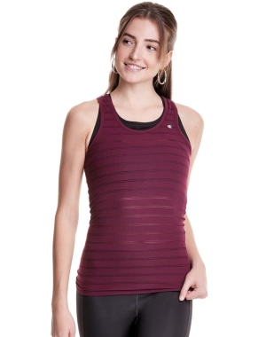Champion Nervürlü Racerback Kadın Tişört Koyu Mor | SX9238706