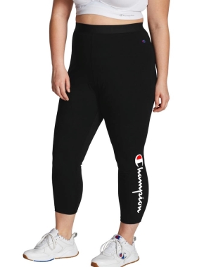 Champion Plus Authentic Script Logo Kadın Spor Sütyeni Siyah | CK7106489