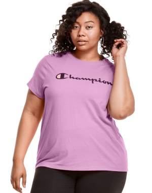 Champion Plus Klasik Script Logo Kadın Üstler Pembe | JB7038142