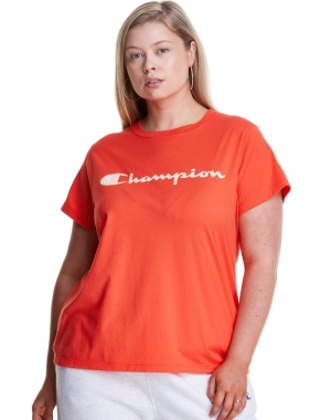 Champion Plus Klasik Script Logo Kadın Üstler Turuncu | XK4965287