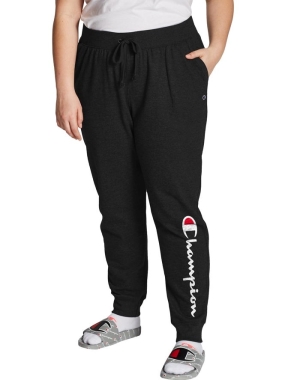 Champion Plus Powerblend Fleece Script Logo Kadın Pantolon Siyah | FY5071296