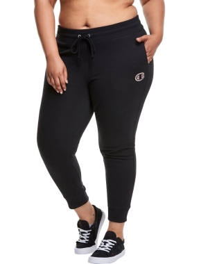 Champion Plus Reverse Weave Triple Outline C Logo Kadın Pantolon Siyah | NR1932057