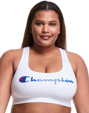 Champion Plus The Absolute Workout Script Logo Kadın Spor Sütyeni Beyaz | JN8206739
