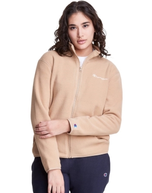 Champion Polar Fleece Full Zip Mock Neck Kadın Eşofman Altı Krema | BK4367180