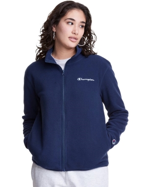 Champion Polar Fleece Full Zip Mock Neck Kadın Eşofman Altı Lacivert | JB0162478