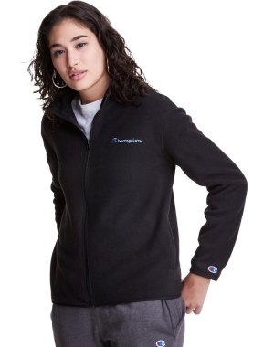 Champion Polar Fleece Full Zip Mock Neck Kadın Eşofman Altı Siyah | VL3452196