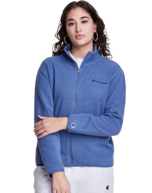 Champion Polar Fleece Full Zip Mock Neck Kadın Eşofman Altı Mavi | WC9534628
