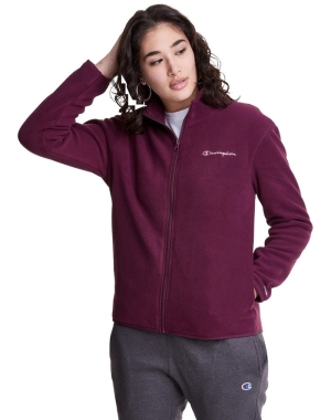Champion Polar Fleece Full Zip Mock Neck Kadın Eşofman Altı Koyu Mor | XR5049281