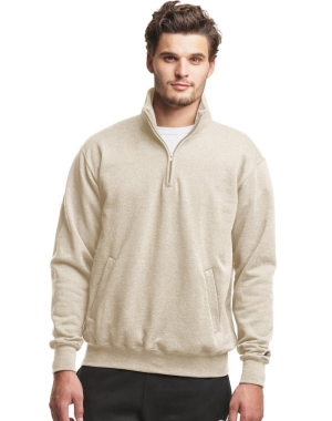 Champion Powerblend Fleece 1/4 Zip With Pockets Erkek Tişörtü Krema | DR3647591