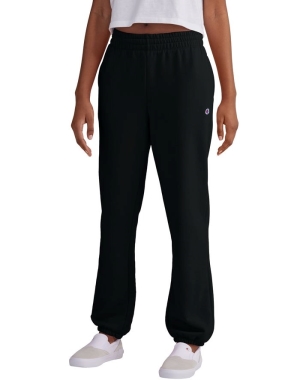 Champion Powerblend Fleece Boyfriend Kadın Pantolon Siyah | RO5017942